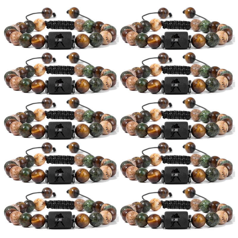 8mm Beaded Bracelets Meditation 12 Constellation Bracelets African Howlite