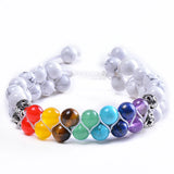 Chakra Bracelet Natural Stone Beads Crystal Howlite Distance Bracelets