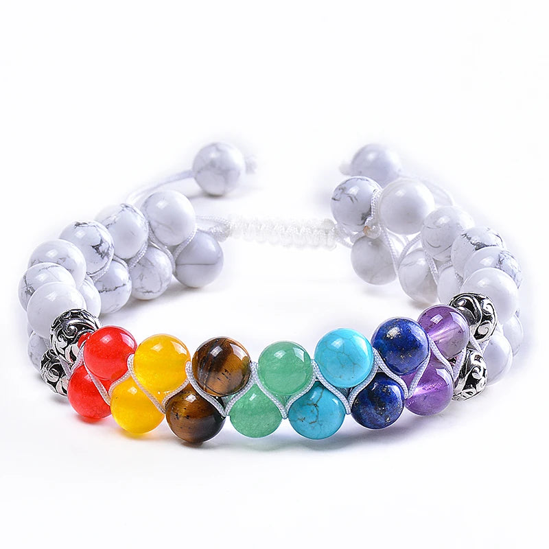 Chakra Bracelet Natural Stone Beads Crystal Howlite Distance Bracelets