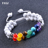 Chakra Bracelet Natural Stone Beads Crystal Howlite Distance Bracelets
