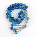 8mm Natural Agate Round Beads Islamic Rosary Muslim Tasbih Bracelet Pendant