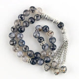8mm Agate Islamic Rosary Tasbih Bracelet Tassel Pendant