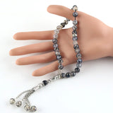 8mm Agate Islamic Rosary Tasbih Bracelet Tassel Pendant