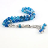 8mm Natural Agate Round Beads Islamic Rosary Muslim Tasbih Bracelet Pendant