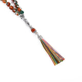8mm Natural Stone Islamic Prayer Beads Bracelet with Tassel Pendant