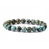 8mm African Turquoise Lucky Bracelet Cuff Dark Matter Taseel