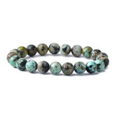 8mm African Turquoise Lucky Bracelet Cuff Dark Matter Taseel
