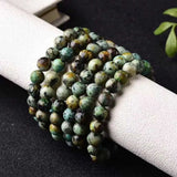 8mm African Turquoise Lucky Bracelet Cuff Dark Matter Taseel