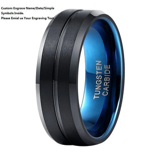 Vintage Tungsten Anniversary Ring 8mm Stripe Wedding Band