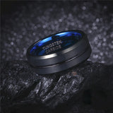 Vintage Tungsten Anniversary Ring 8mm Stripe Wedding Band