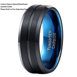 Vintage Tungsten Anniversary Ring 8mm Stripe Wedding Band