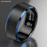 8mm Tungsten Carbide Wedding Band Mens Ring