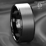 8mm Titanium Tungsten Men's Wedding Band Ring