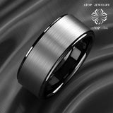 8mm Titanium Tungsten Men's Wedding Band Ring