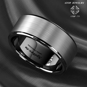 8mm Titanium Tungsten Men's Wedding Band Ring