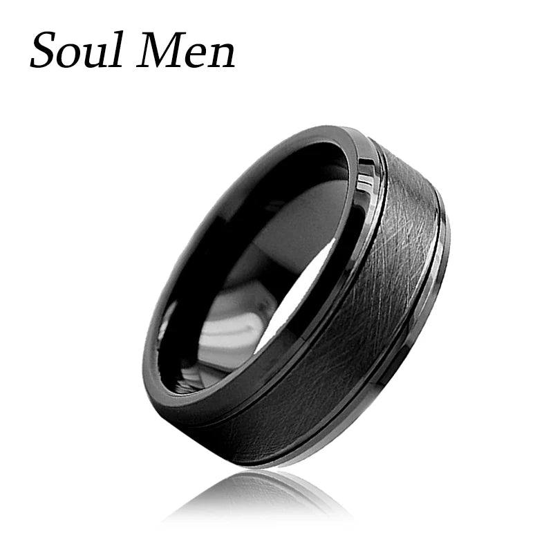 8mm Tungsten Carbide Men's Wedding Band Comfort Fit