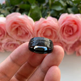 8mm Hammered Tungsten Carbide Ring Wedding Band Brushed Finish