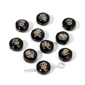 8mm Shell Bronzing Bead Owl Rose Fatima Charm Round Freshwater Pearl