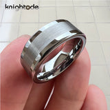 8mm Black/Silvery Tungsten Carbide Wedding Band Engagement Ring