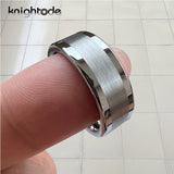 8mm Black/Silvery Tungsten Carbide Wedding Band Engagement Ring