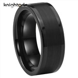 8mm Black/Silvery Tungsten Carbide Wedding Band Engagement Ring