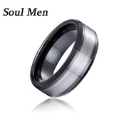 8mm Tungsten Carbide Wedding Band Engraved Date Name