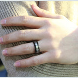 8mm Tungsten Carbide Wedding Band Engraved Date Name