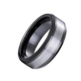8mm Tungsten Carbide Wedding Band Engraved Date Name