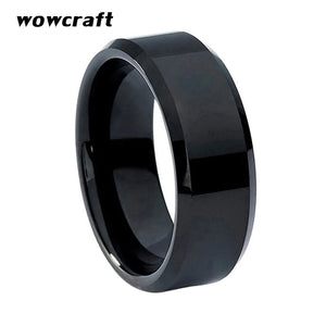 8mm Tungsten Carbide Ring Polished Men Wedding Bands US Size 5-15