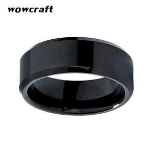 8mm Tungsten Carbide Ring Polished Men Wedding Bands US Size 5-15