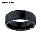 8mm Tungsten Carbide Ring Polished Men Wedding Bands US Size 5-15