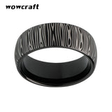 8mm Tungsten Carbide Ring Damascus Engraved Jewelry Rings