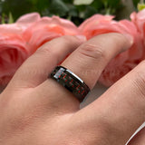 8mm Tungsten Carbide Ring Red Carbon Fiber Inlay Wedding Band
