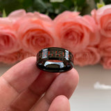 8mm Tungsten Carbide Ring Red Carbon Fiber Inlay Wedding Band