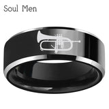 8mm Tungsten Carbide Bugle Wedding Band Ring