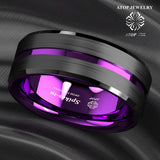 8mm Tungsten Ring Hammered Brushed Wedding Band Men Jewelry
