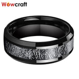 8mm Tungsten Meteorite Inlay Wedding Band