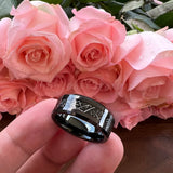 8mm Tungsten Meteorite Inlay Wedding Band