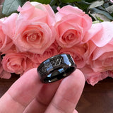 8mm Tungsten Meteorite Inlay Wedding Band
