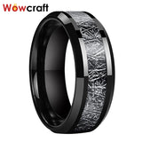 8mm Tungsten Meteorite Inlay Wedding Band