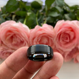8mm Tungsten Rings Matte Brushed Finish Wedding Bands Stepped Edges