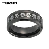 8mm Tungsten Skull Hand Bone Ring for Men