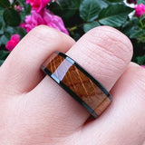 8mm Tungsten Oak Wood Ring Wedding Band