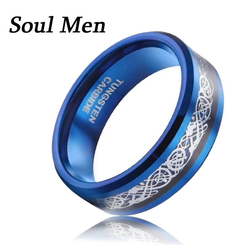 8mm Tungsten Carbide Ring for Men Women Size 7-12