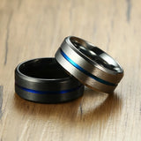 8mm Line Wedding Ring Stainless Steel Casual Jewelry Gift