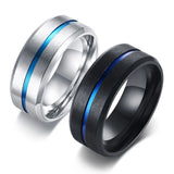8mm Line Wedding Ring Stainless Steel Casual Jewelry Gift