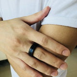 8mm Line Wedding Ring Stainless Steel Casual Jewelry Gift