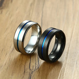 8mm Line Wedding Ring Stainless Steel Casual Jewelry Gift