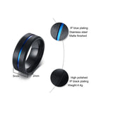 8mm Line Wedding Ring Stainless Steel Casual Jewelry Gift