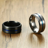8mm Line Wedding Ring Stainless Steel Casual Jewelry Gift
